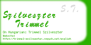 szilveszter trimmel business card